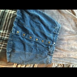 denim button up skirt